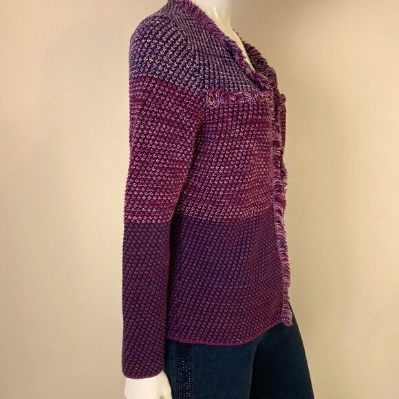 Chico’s Jacket Cotton Knit Purple and Red Violet Size 0 US Small - Picture 3 of 9